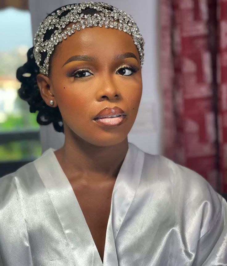  Crystal-Embellished Bridal Loc Bun