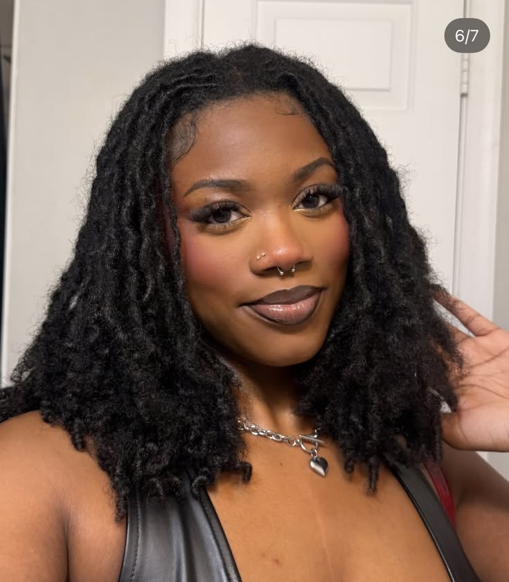 Curled Shoulder-Length Locs
