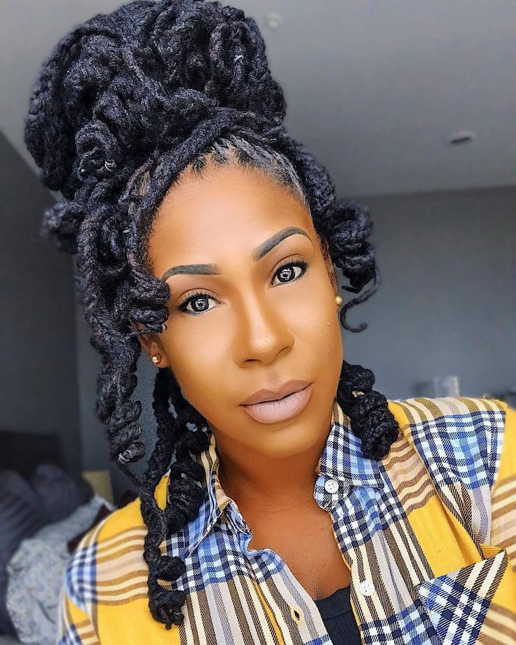 Goddess Loc Bun with Face-Framing Pieces