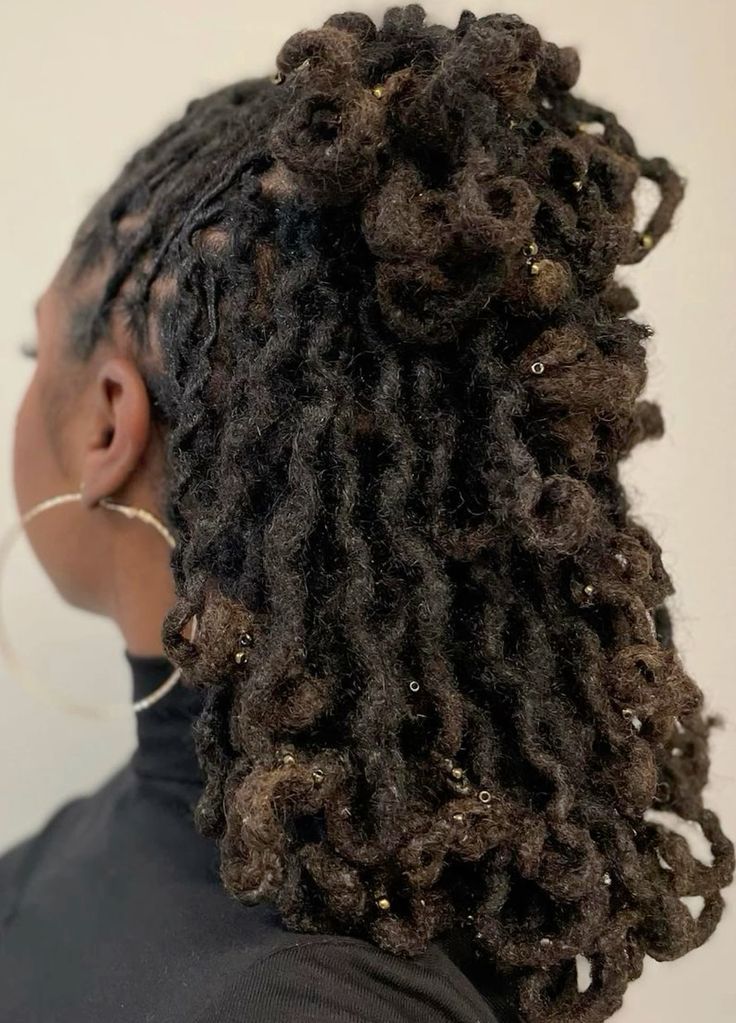 Half-Up Loc Ponytail With Curls