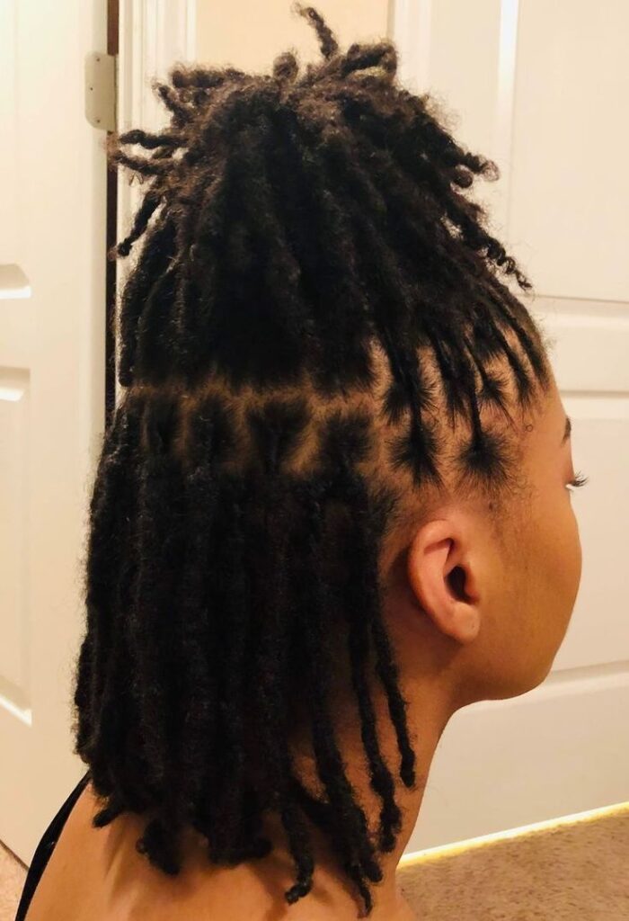 Half up half down locs