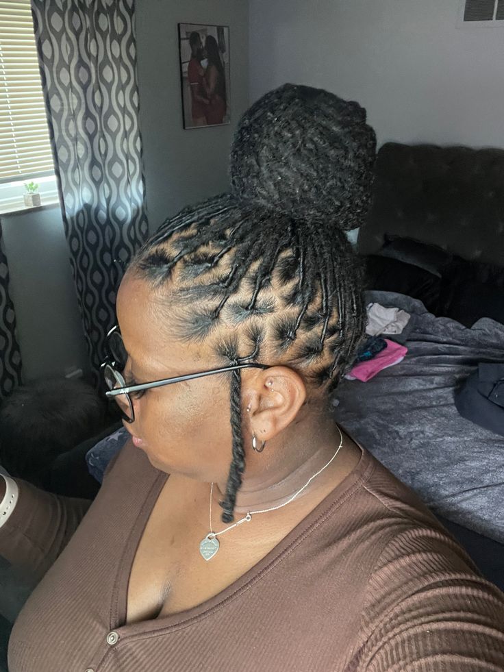 High Bun With Face-Framing Locs