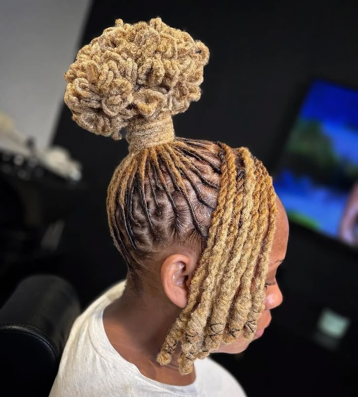 High Bun With Face-Framing Locs