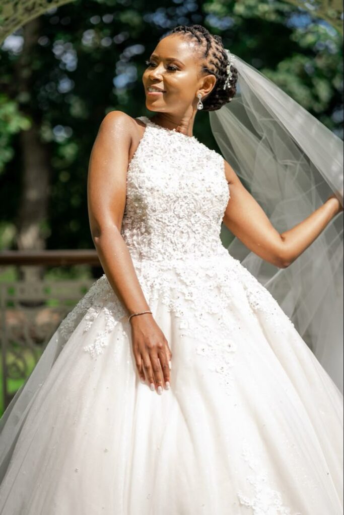 Loc Bun With a Bridal Veil