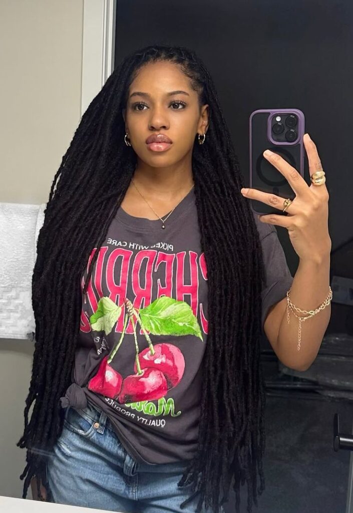  Long Flowing Locs with Soft Curls