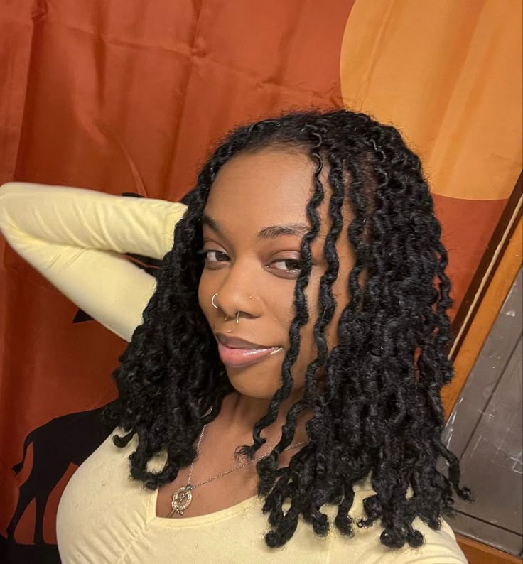 Middle-Part Locs With Soft Waves