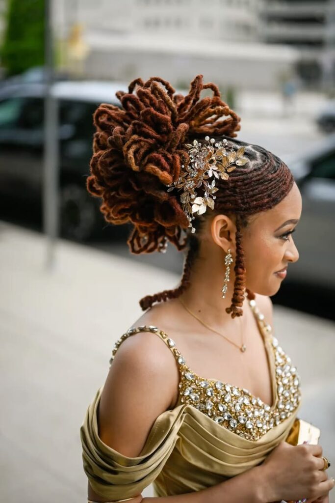 Royal Bridal Loc Updo with Tiara