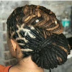 Side Bun with Loose Front Locs
