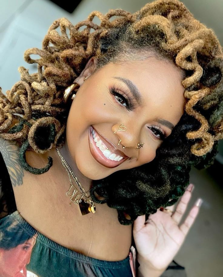 Side-Swept Curled Locs
