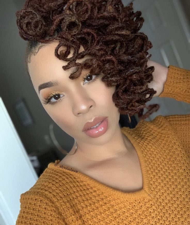 Side-Swept Loc Curls