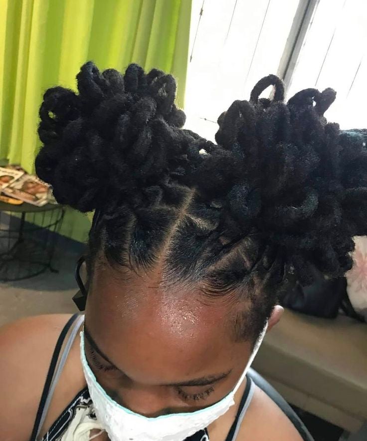 Double Bun Birthday Loc Style