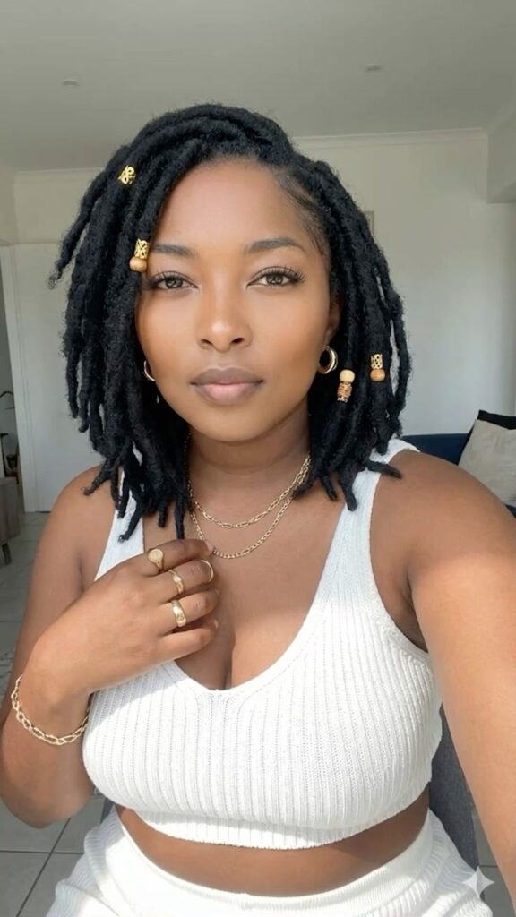 Textured Loc Bob With Volume