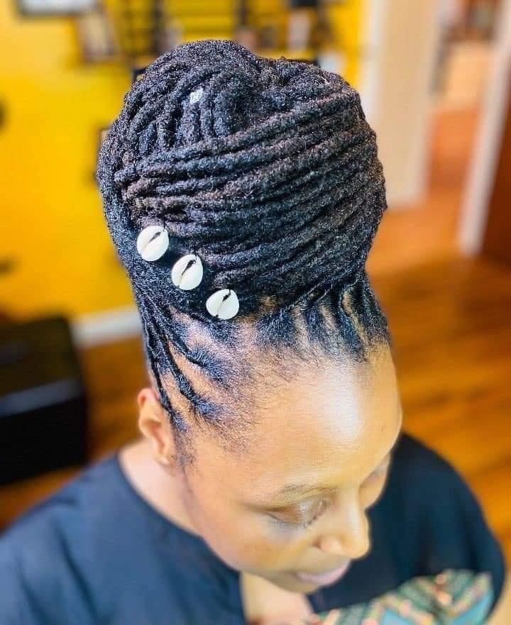  Textured Loc Bun with Accessories
