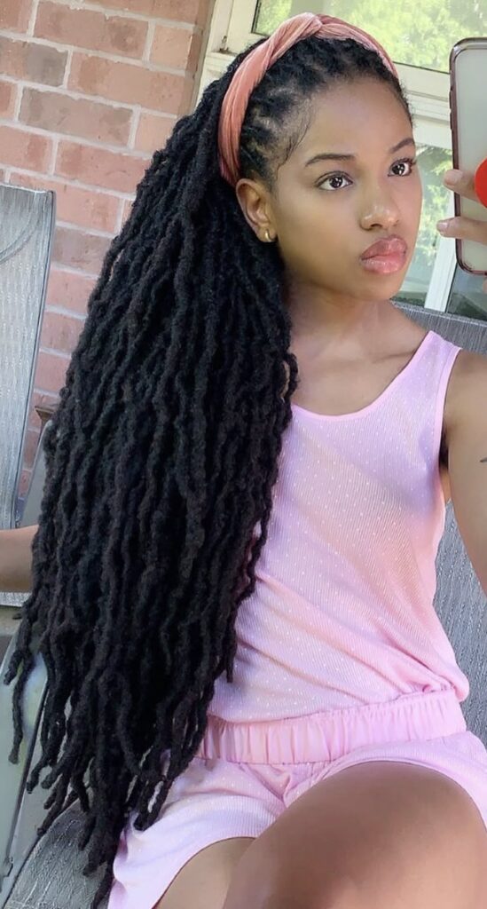 Layered Long Loc Style