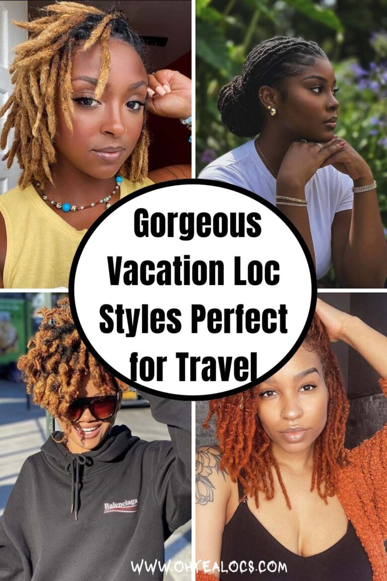 four grid locs image and center text overlay 21 Gorgeous Vacation Loc Styles Perfect for Travel