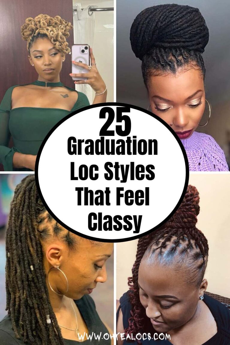 four grid locs image and text overlay Graduation Loc Styles That Feel Classy