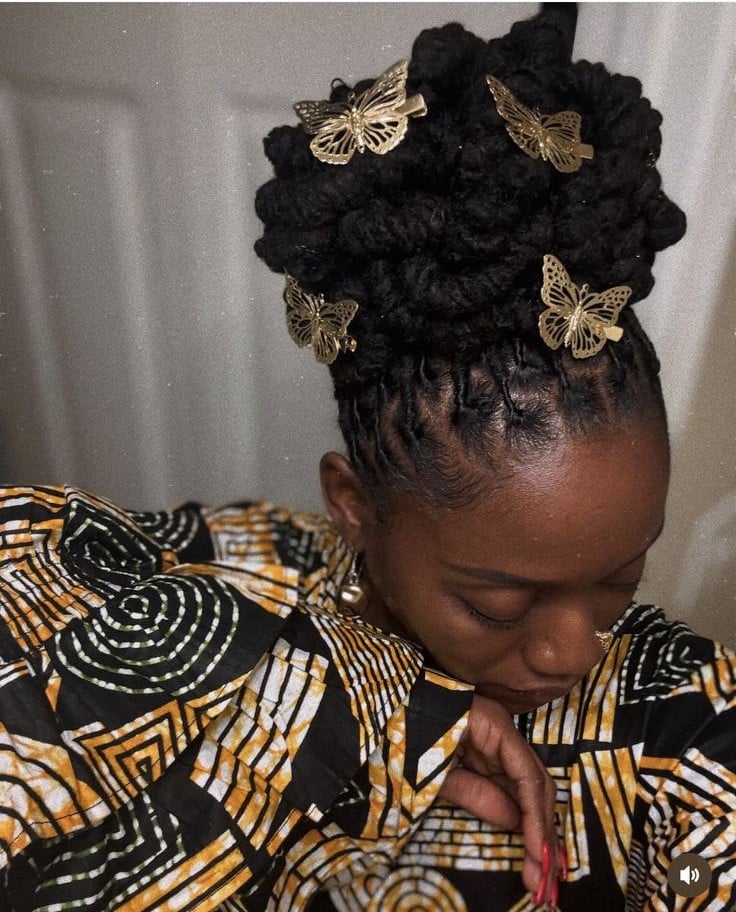 Butterfly-Inspired Loc Updo