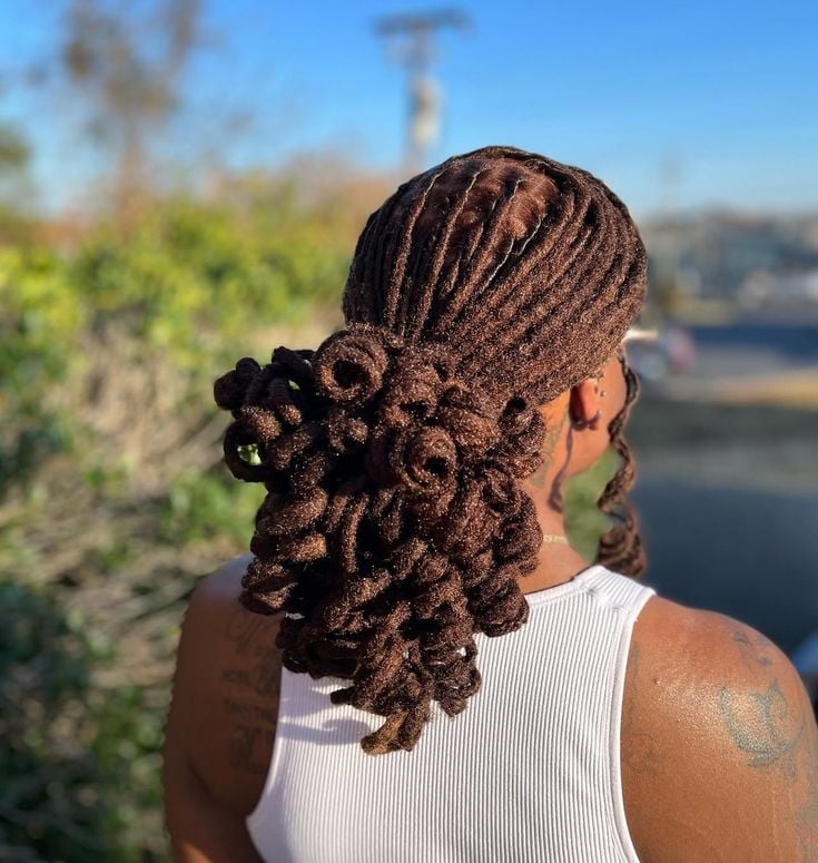 Curly Ends Loc Hairstyle