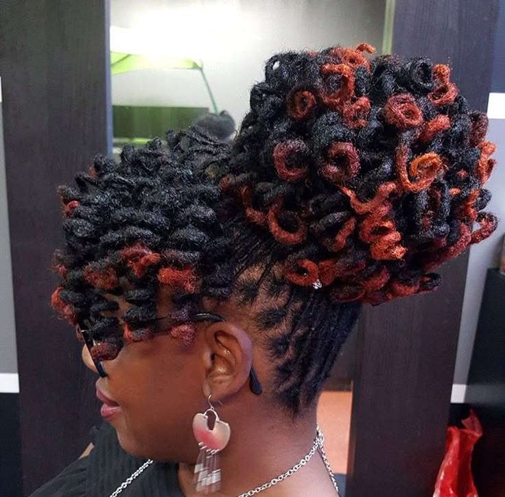 Loc Bun With Curled Ends