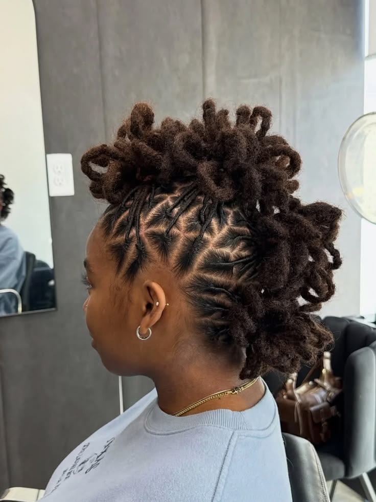 Elegant Loc Mohawk Updo