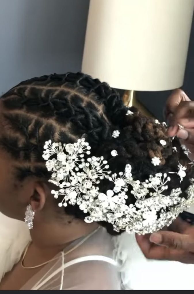 Glamorous Loc Updo With Accessories