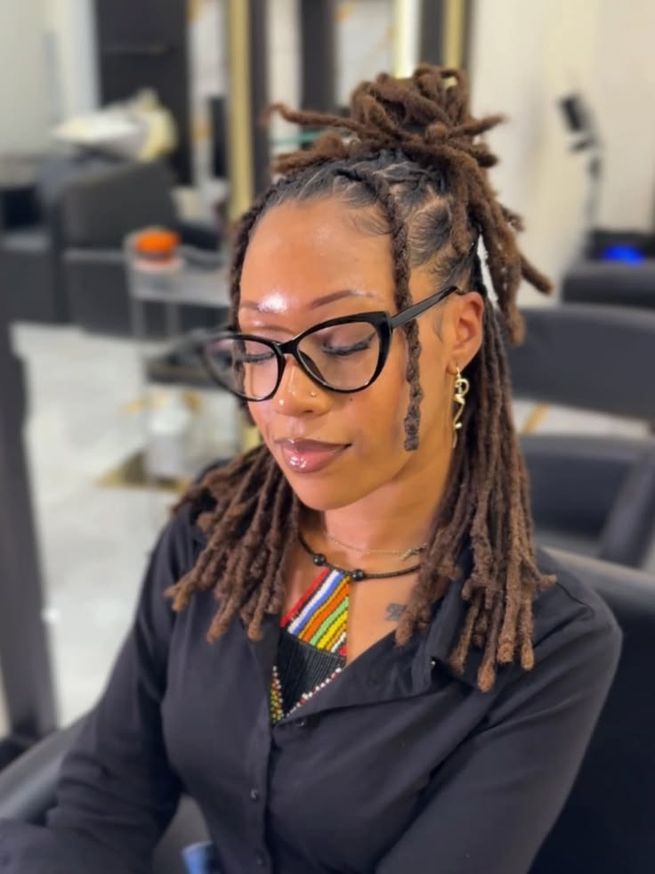 Half-Up Loc Style