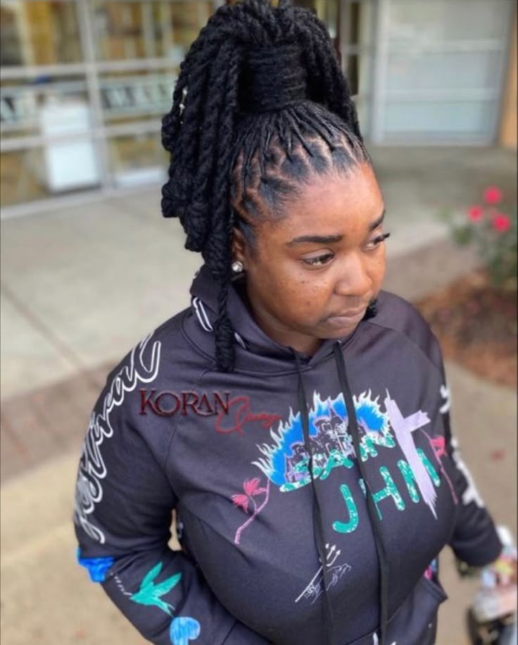 High Loc Ponytail With Volume