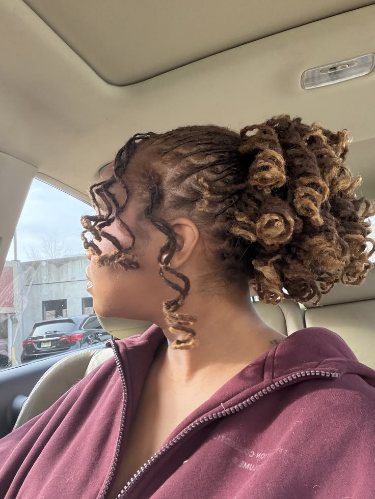 High Loc Ponytail with Curls