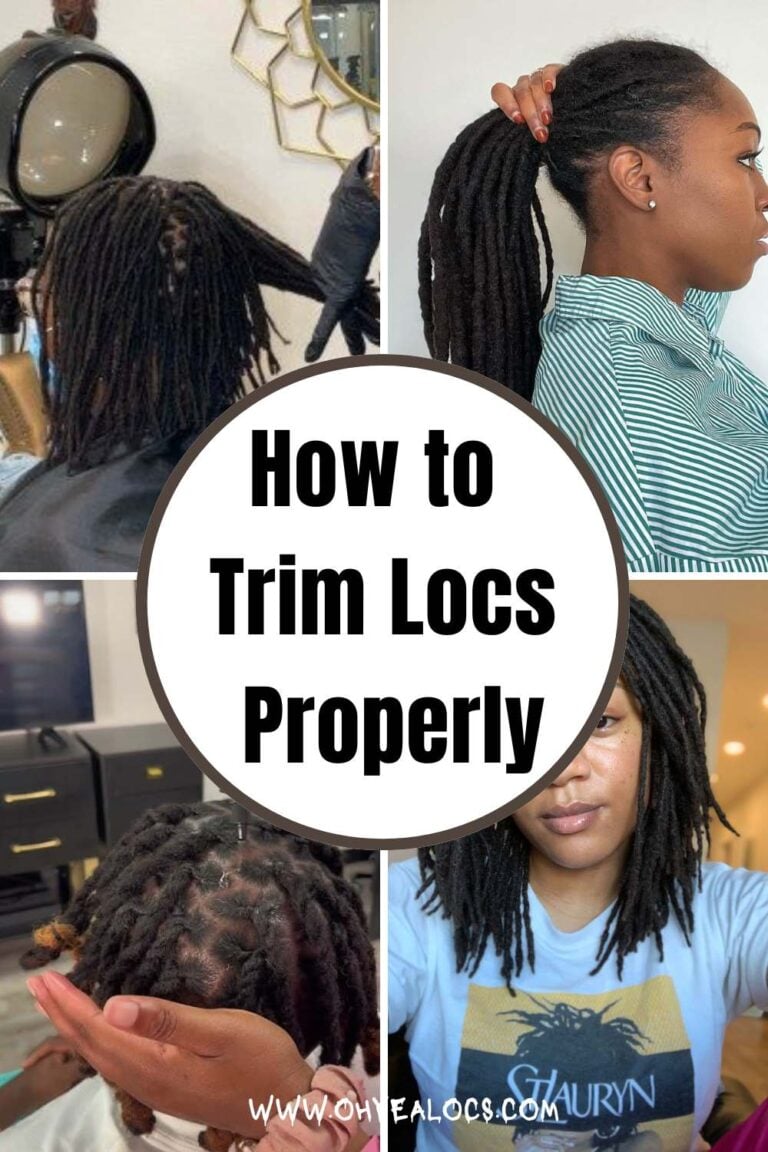 three grid locs image and text overlay How to Trim Locs Properly
