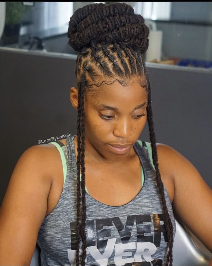 Jumbo Rope Twist Loc Updo
