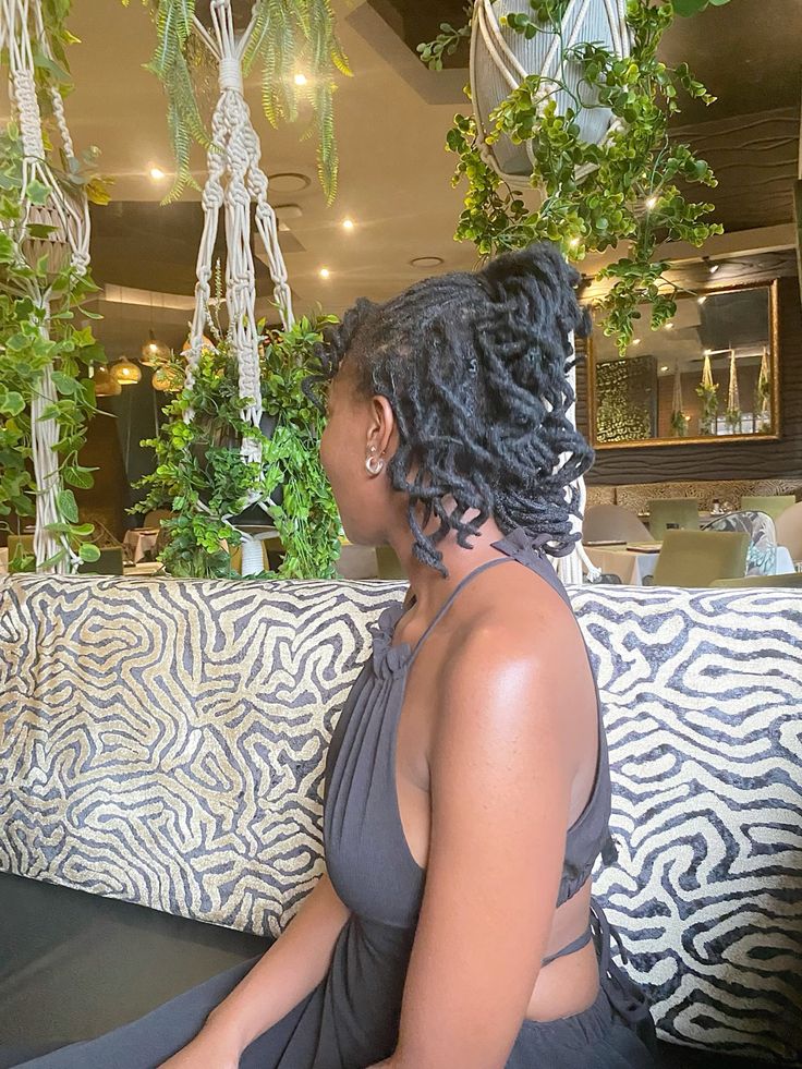 Loc Ponytail With Curled Ends