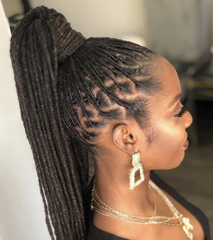 Loc Ponytail With a Wrapped Base