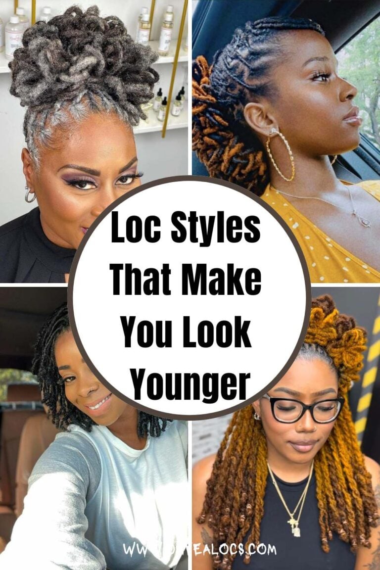 four grid locs image and text overlay Loc Styles That Make You Look Younger