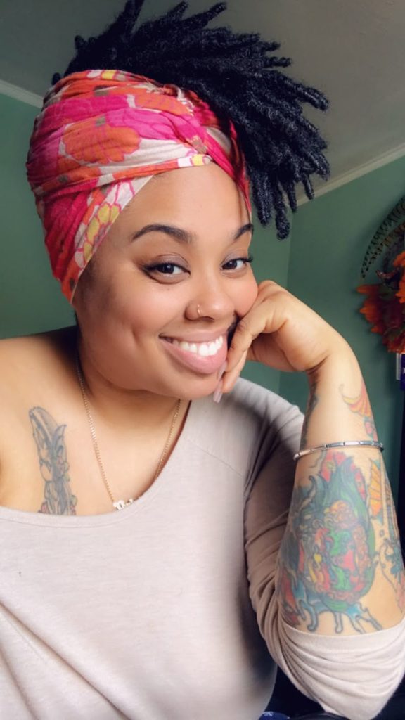 Locs Gathered With a Satin Scarf