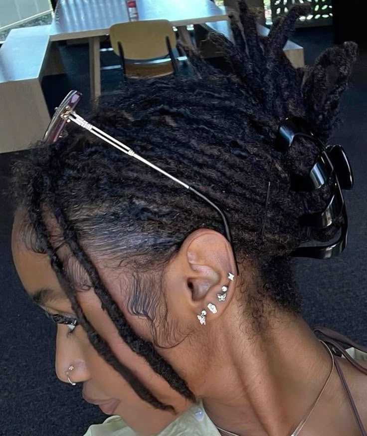 Locs Pinned Behind One Ear