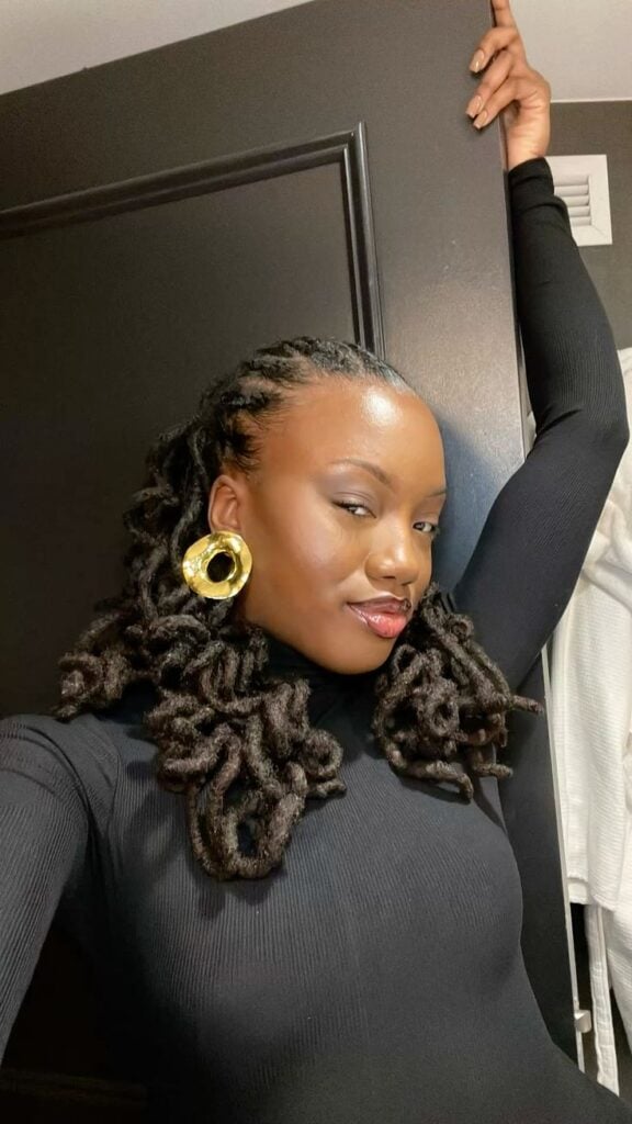  Locs Pinned Behind the Ears