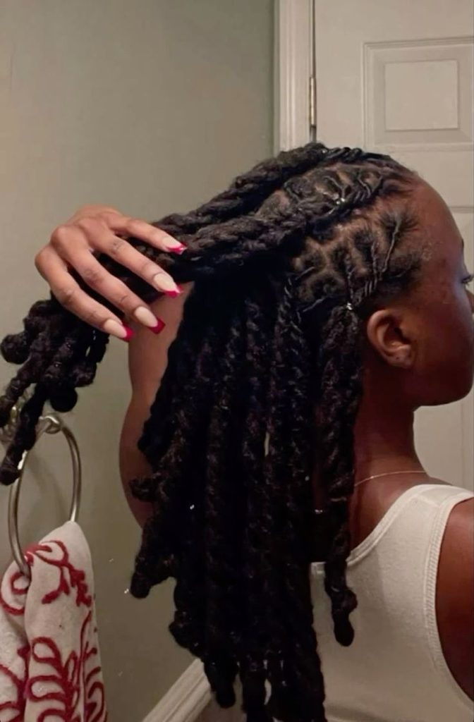 Locs Pulled Into a Relaxed Twist