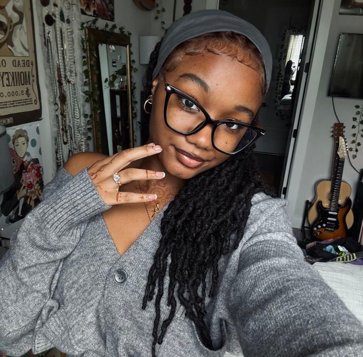 Locs Styled With a Minimal Headband