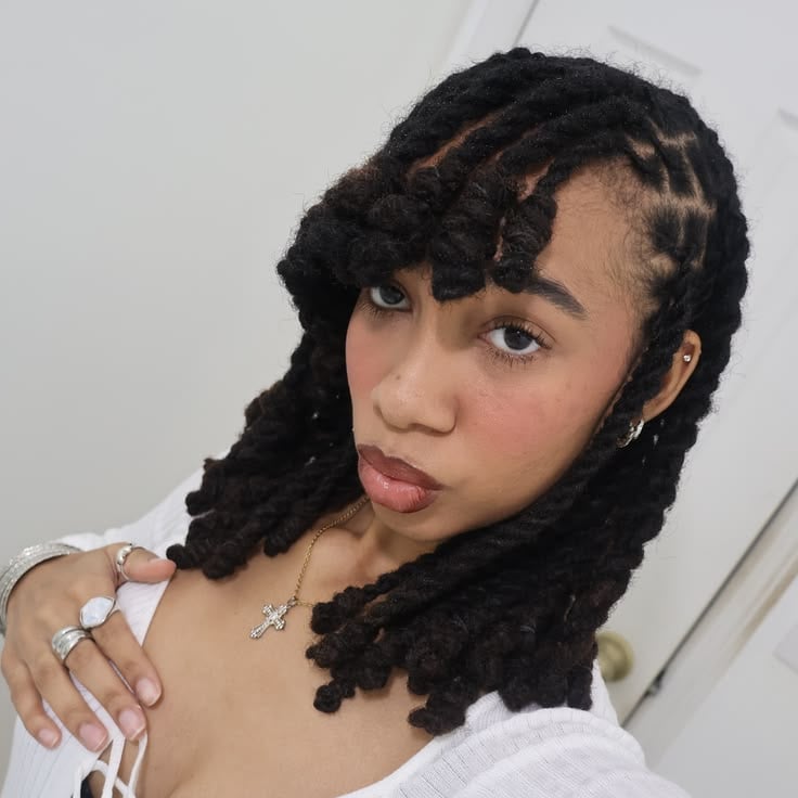 Locs With Soft Face-Framing Sections