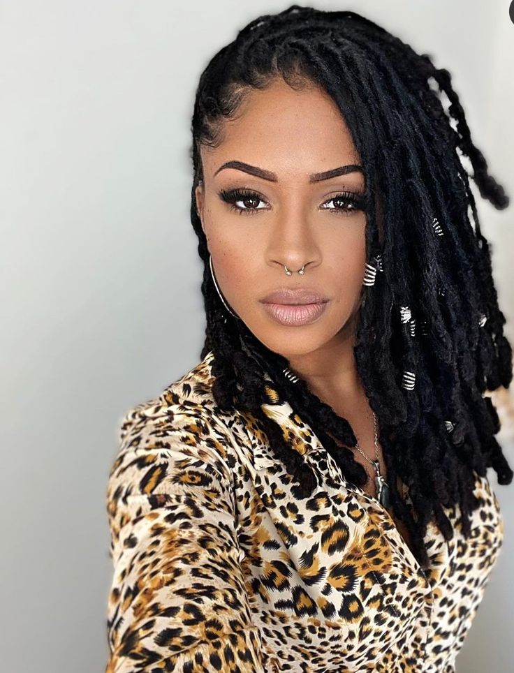Locs With Soft Side Bangs
