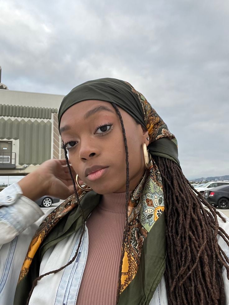 Locs With a Lightweight Scarf