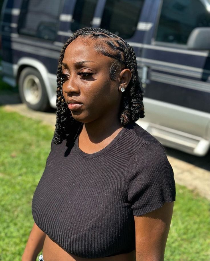 Locs With a Side Part