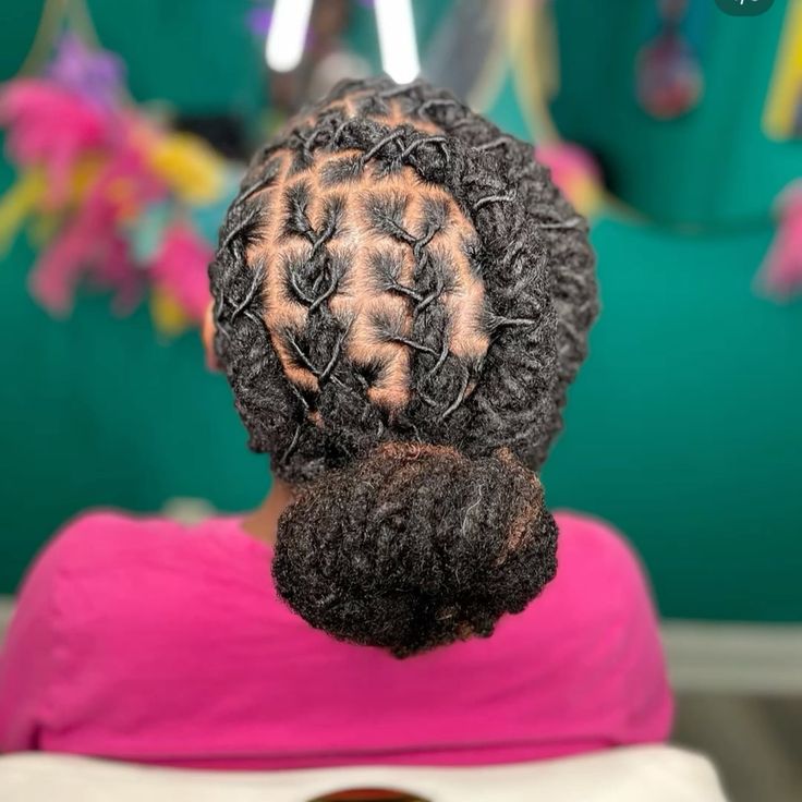 Low Twisted Loc Bun