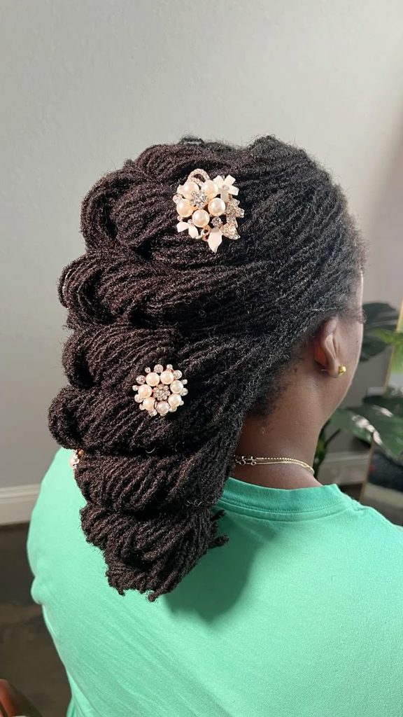 Luxury Loc Updo With Accessories
