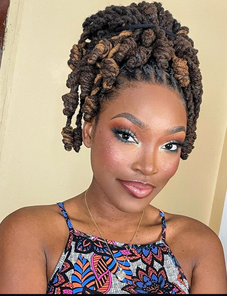 Romantic Curly Loc Updo