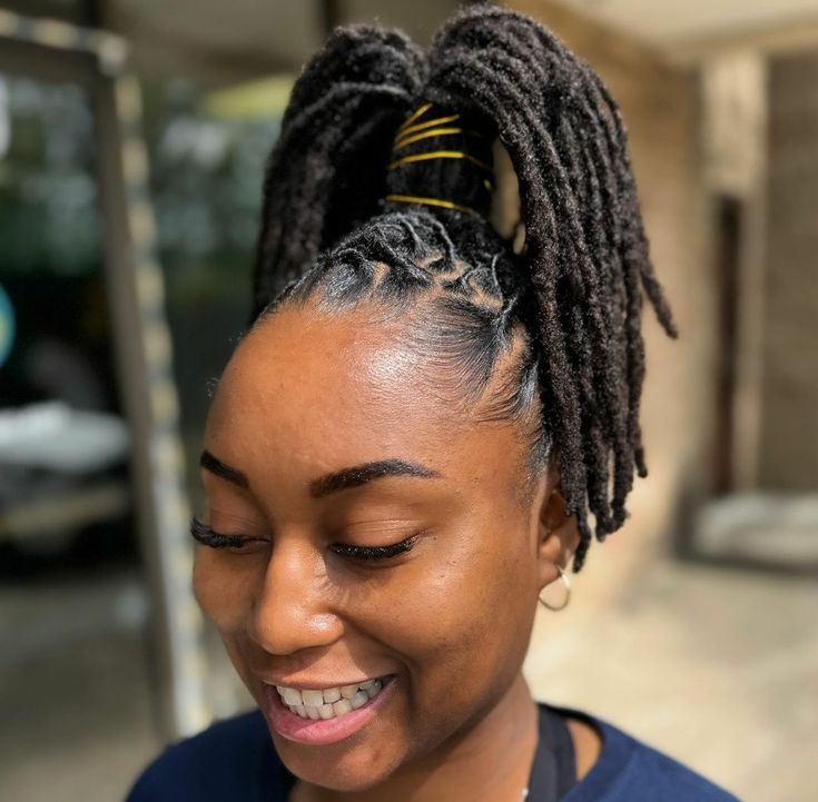 Sleek High Loc Ponytail