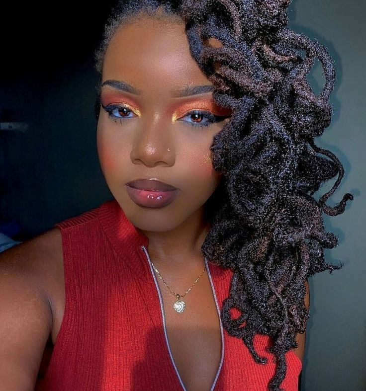 Side-Swept Loc Curls