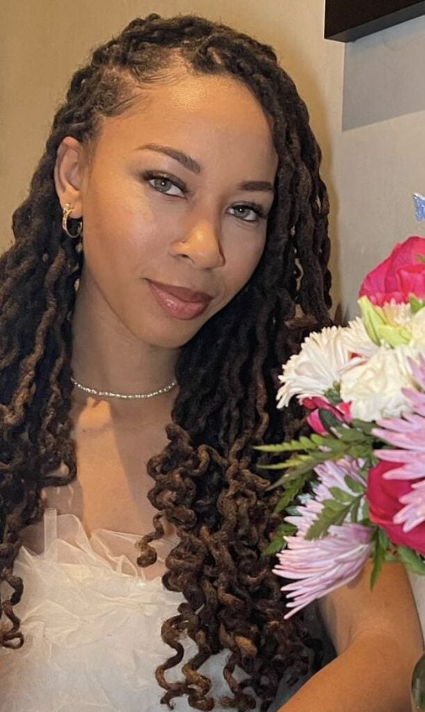 Side-Swept Locs with Soft Curls