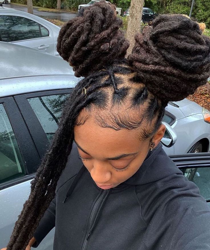 Space Buns with Long Locs