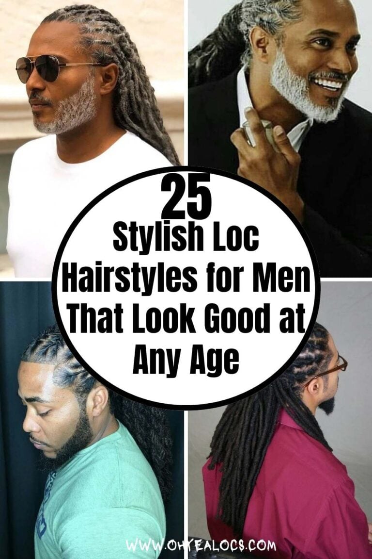 four grid males locs and text overlay 25 Stylish Loc Hairstyles for Men That Look Good at Any Age